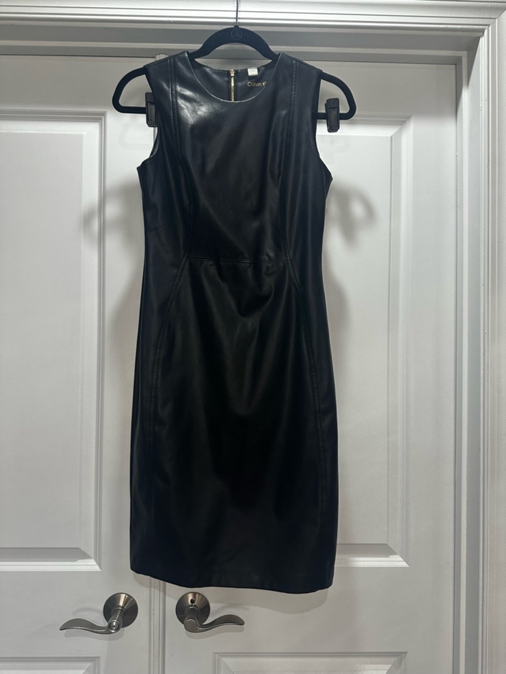 Calvin Klein Black Faux Leather Dress